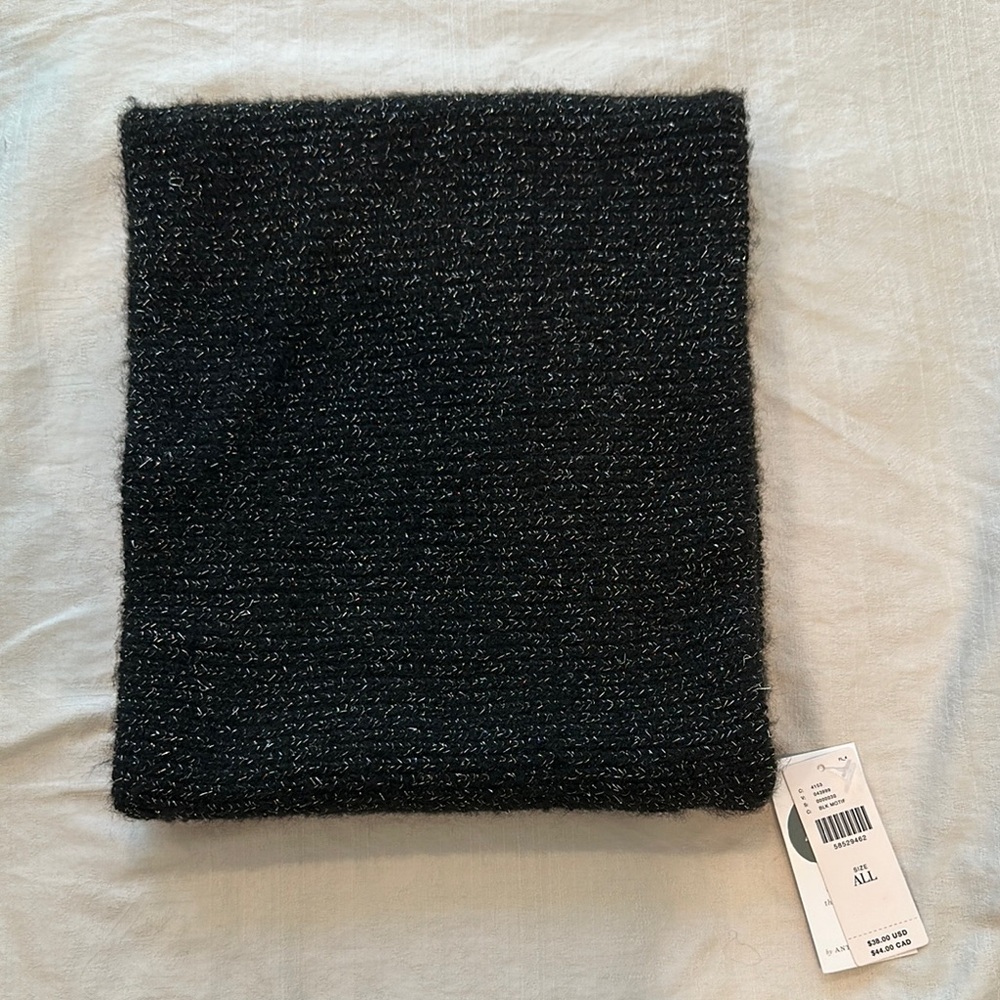 Anthropologie Brand new Black Knit Scarf